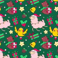Free vector funny decoration christmas pattern background