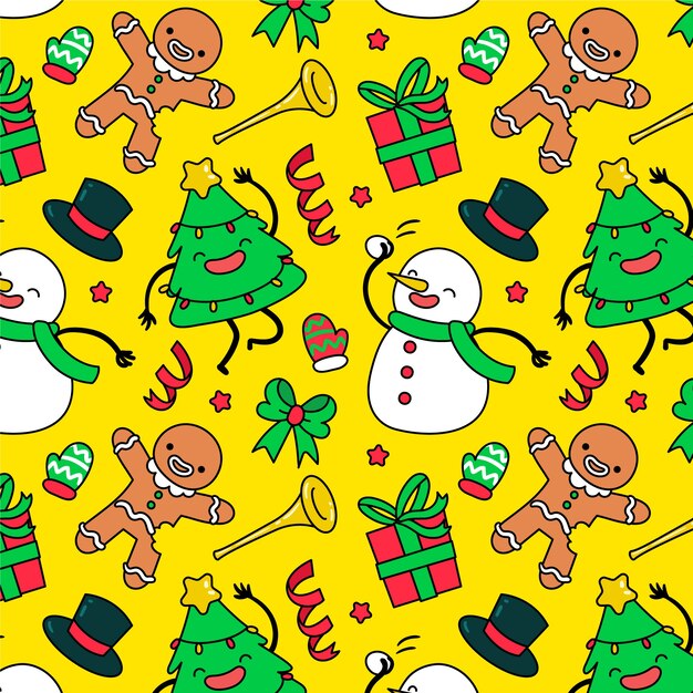 Funny decoration christmas pattern wallpaper