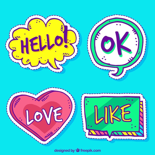 Free vector funny decorative stickers