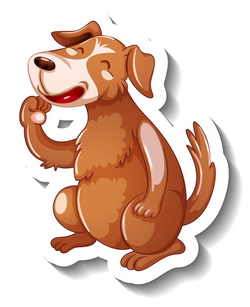 Funny dog cartoon character sticker