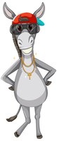 Funny donkey animal cartoon character