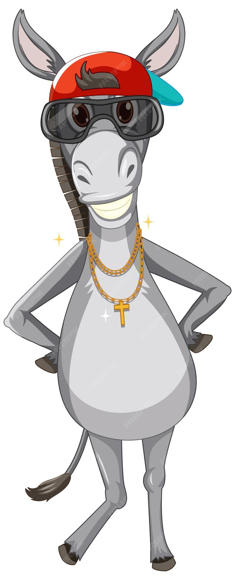 Free Vector | Funny donkey animal cartoon character