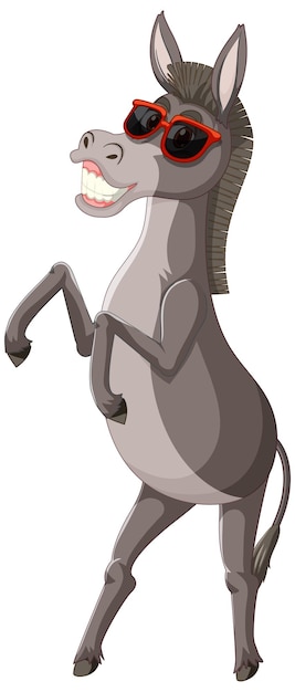 Free vector funny donkey animal cartoon character