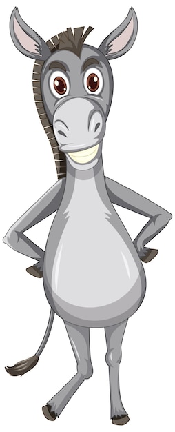 Funny donkey animal cartoon character