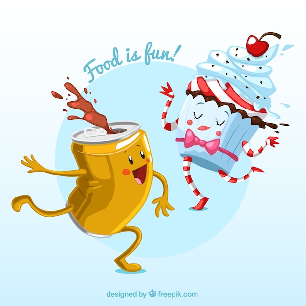 Free vector funny food illustration