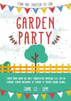 Vettore gratuito giardino divertente invito a una festa