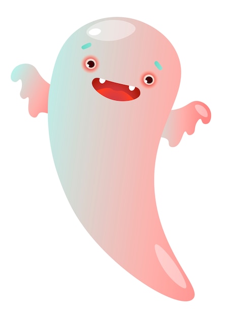 Free vector funny ghost flying and scaring you