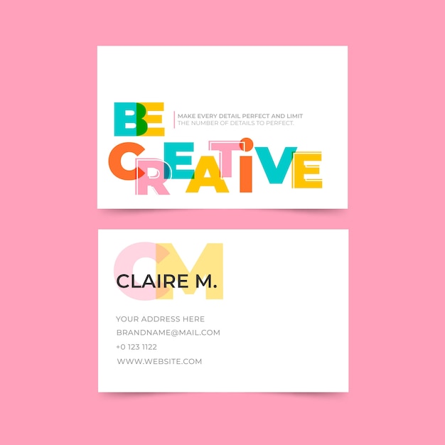 Free vector funny graphic designer business card template