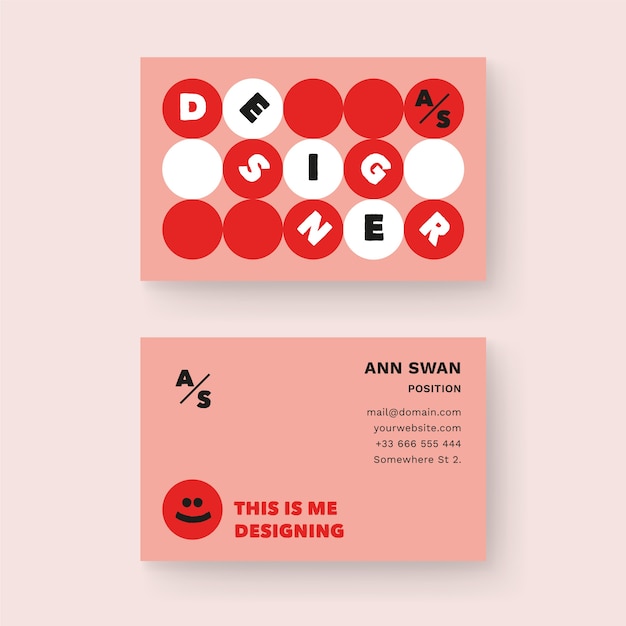 Free vector funny graphic designer business card template