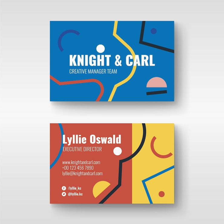 Free Vector funny graphic designer business card template