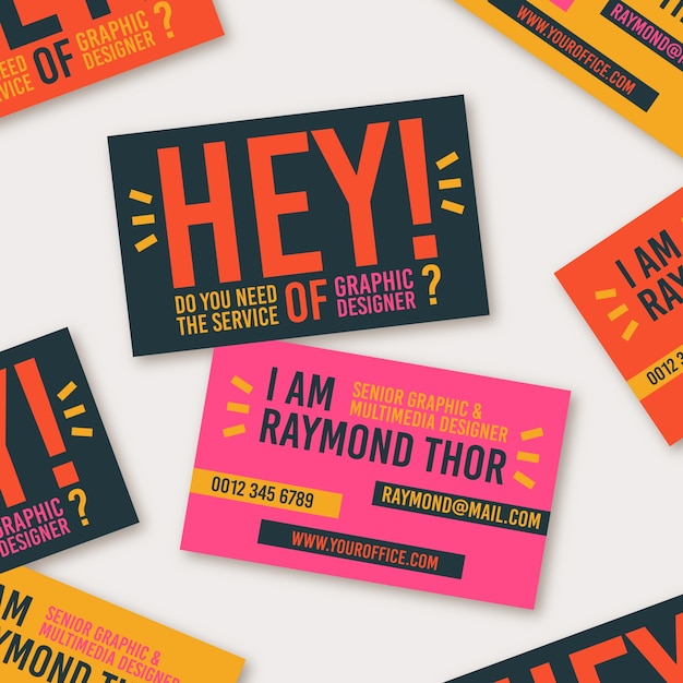 Free vector funny graphic designer business card template