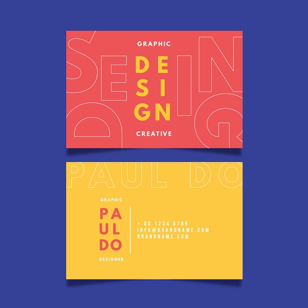 Funny graphic designer business card template