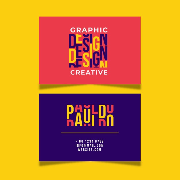 Funny graphic designer business card template