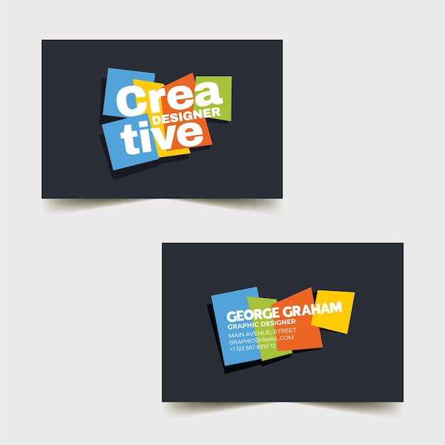 Free vector funny graphic designer business card template