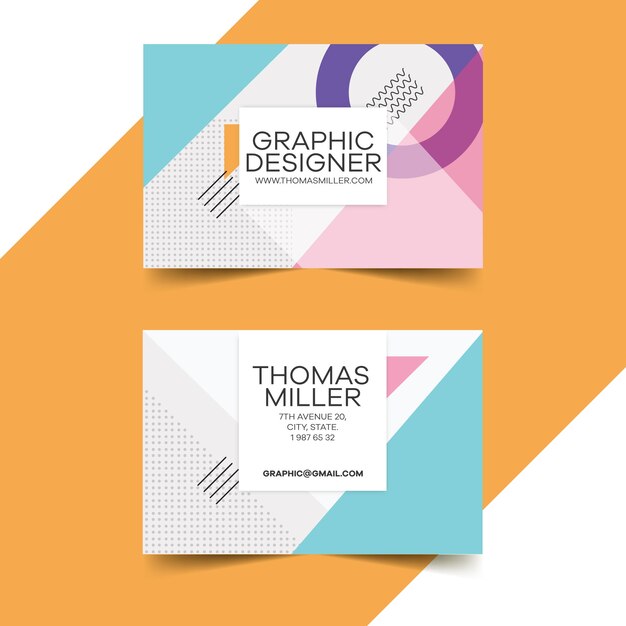 Funny graphic designer business card template