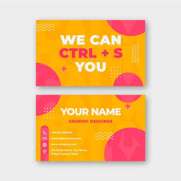 Funny graphic designer business card template