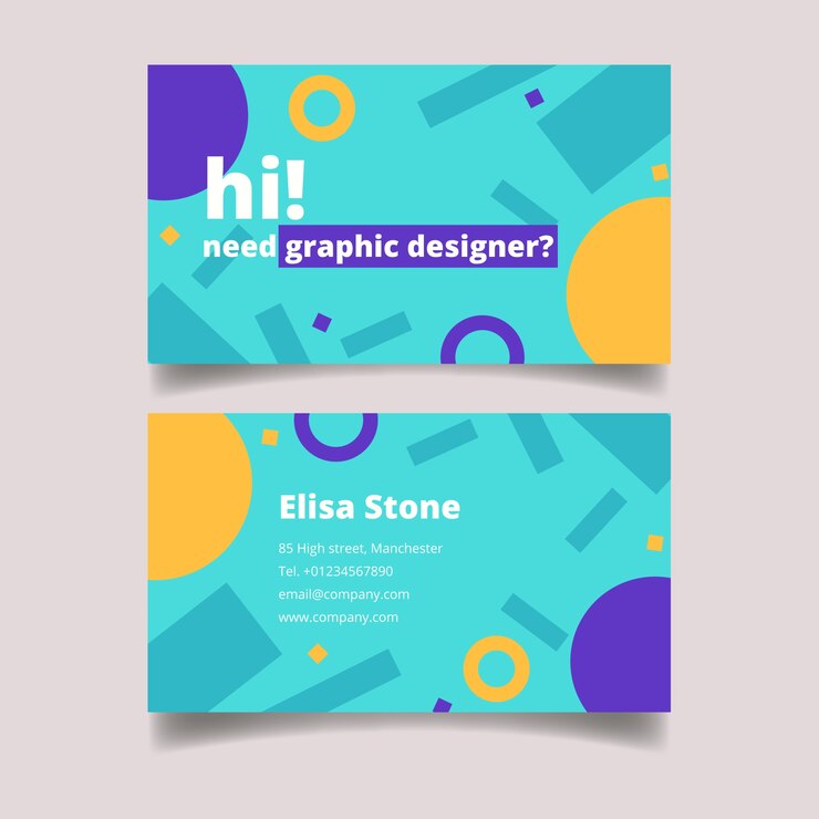 Free Vector funny graphic designer business card template