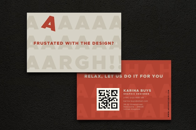 Free vector funny graphic designer business card template