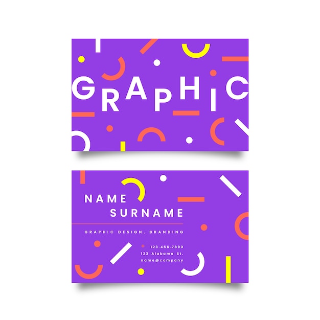 Free vector funny graphic designer business card template