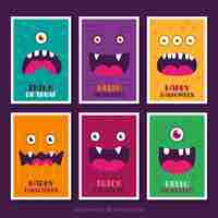 Free vector funny halloween cards