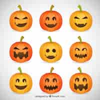 Free vector funny halloween pumpkins