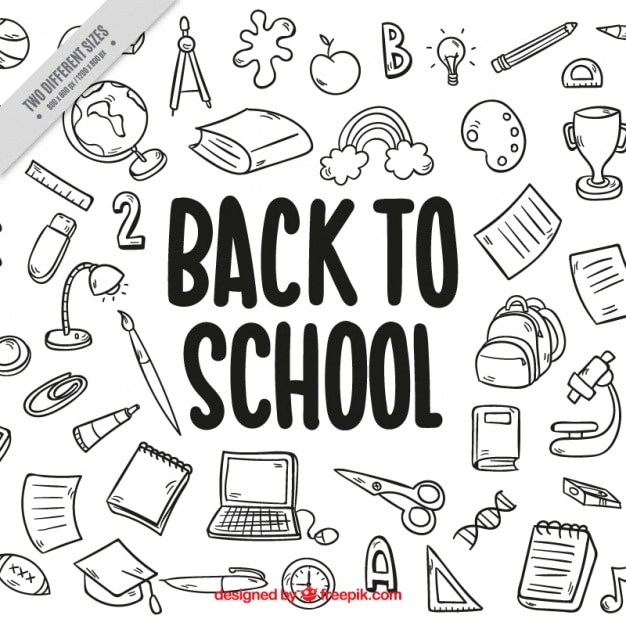 Free vector funny hand drawn background for back to school