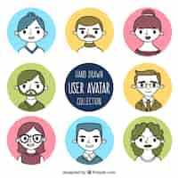 Free vector funny hand drawn people avatars