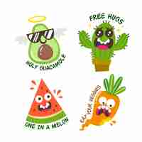 Free vector funny hand-drawn sticker collection