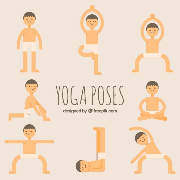 Free vector funny hand drawn yoga poses set