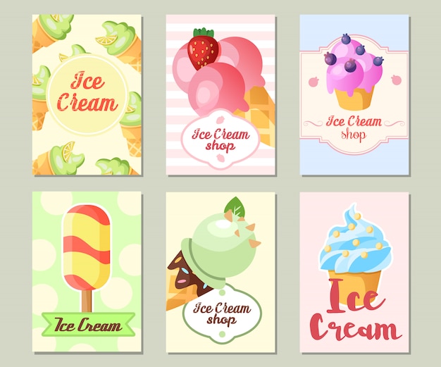 Free vector funny ice cream background.