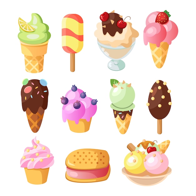 Free vector funny ice cream background.