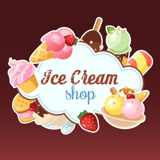 Funny ice cream background. 