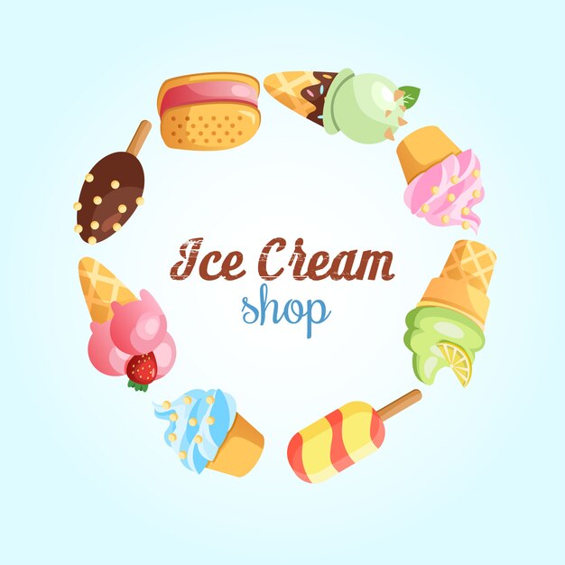 Funny ice cream background.