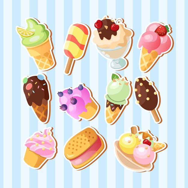 面白いアイスクリームの背景 無料のベクター