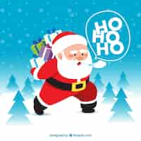 Free vector funny illustration of santa claus