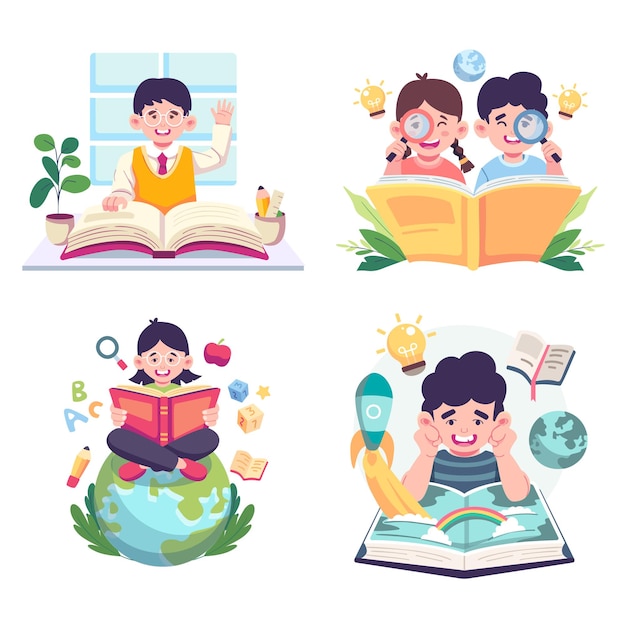 Kids studying Vectors & Illustrations for Free Download | Freepik Kids studying Vectors & Illustrations for Free Download | Freepik