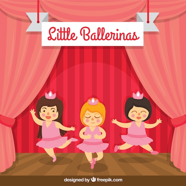 Funny little ballerinas in the show