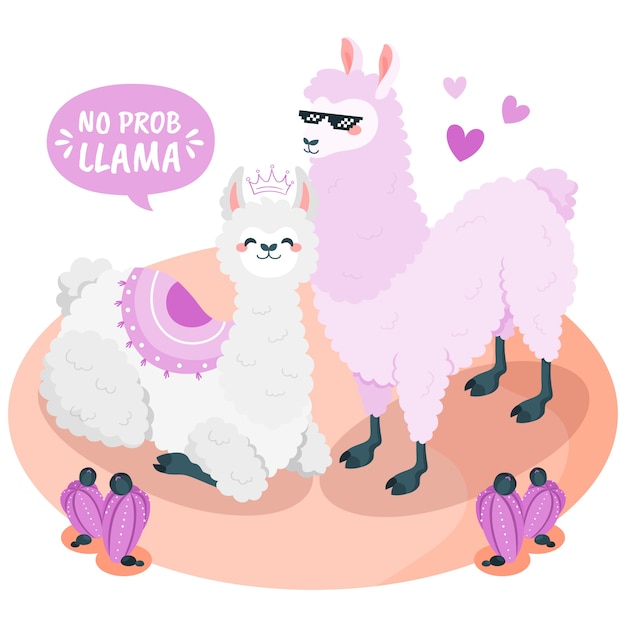 Funny llama concept illustration