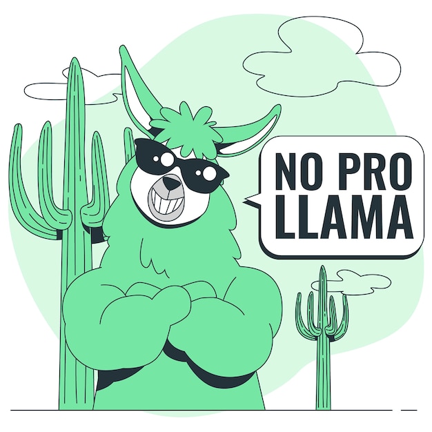 Free vector funny llama concept illustration