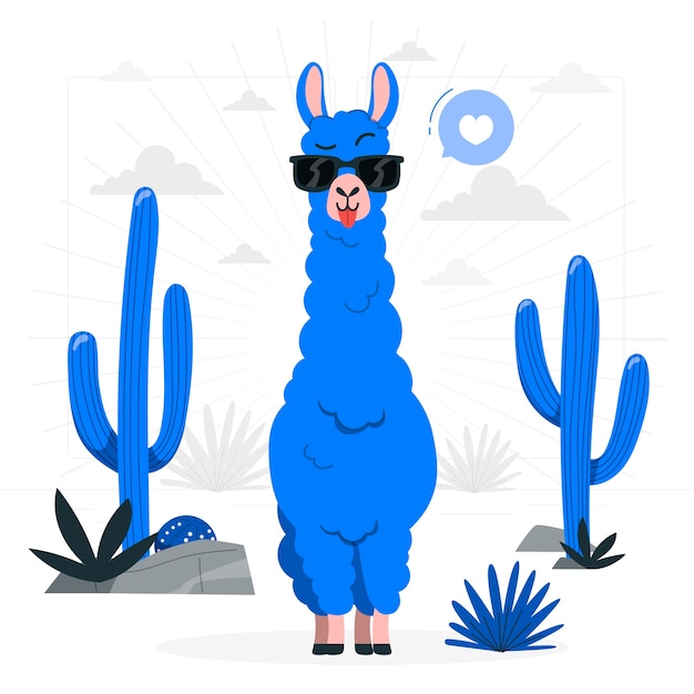 Funny llama concept illustration