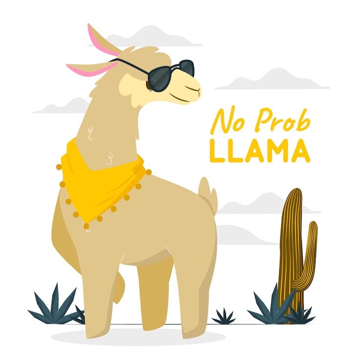 Free Vector funny  llama illustration concept