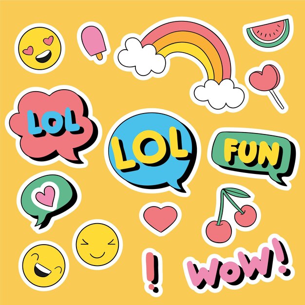 Funny lol stickers set