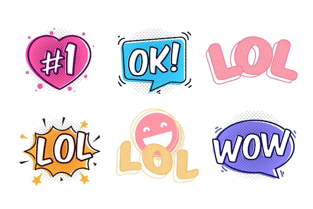 Free vector funny lol stickers