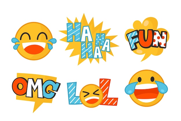 Free vector funny lol stickers