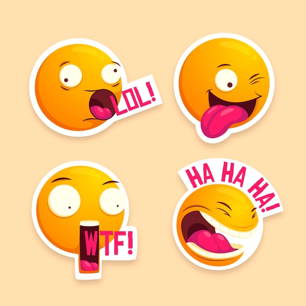 Free vector funny lol stickers