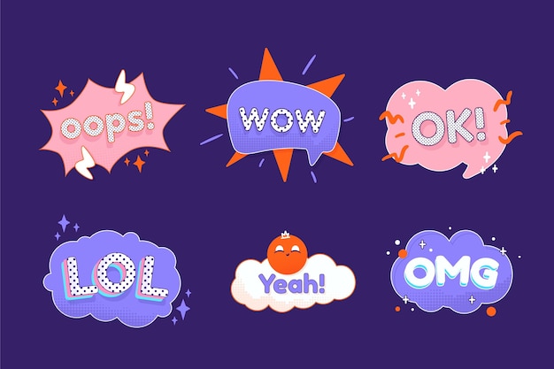 Free vector funny lol stickers