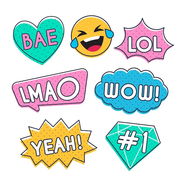 Free vector funny lol stickers