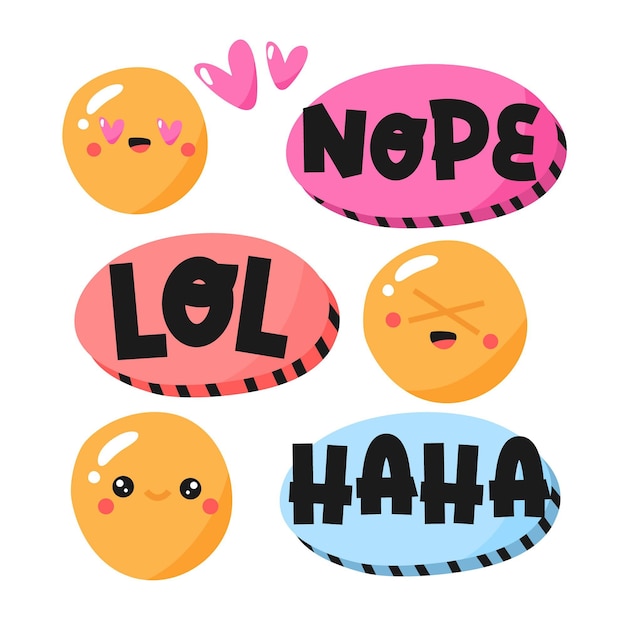 Free vector funny lol stickers