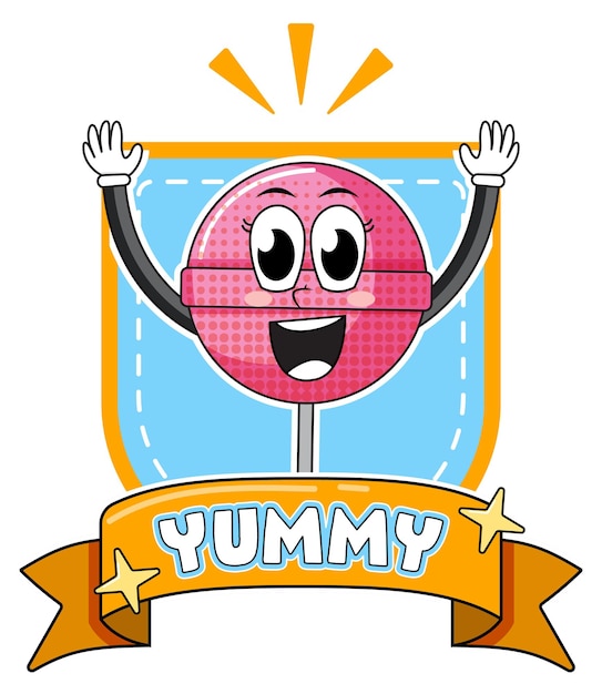 Free vector funny lollipop cartoon character