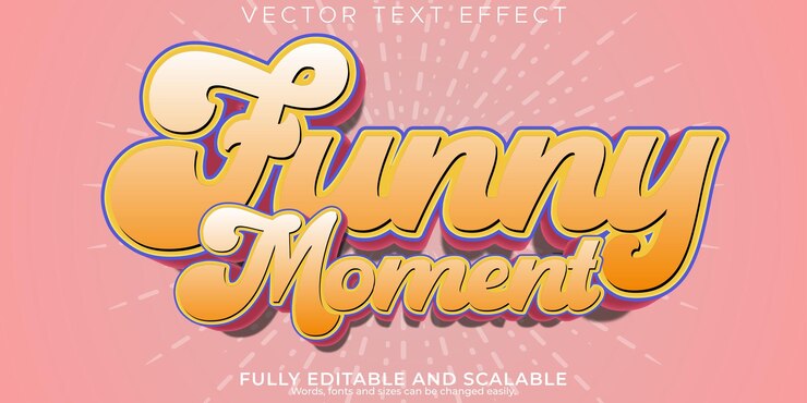 Free Vector funny moment text effect editable comic and enjoy text style